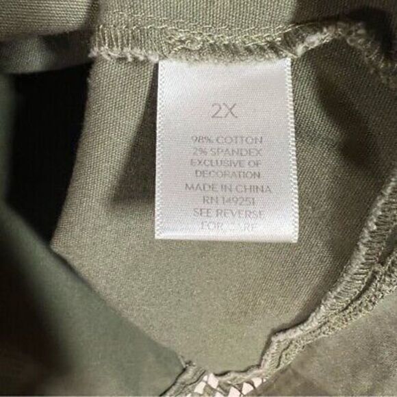 Westport womens olive green‎ button front 3/4 sleeve jacket size 2X - Picture 5 of 5